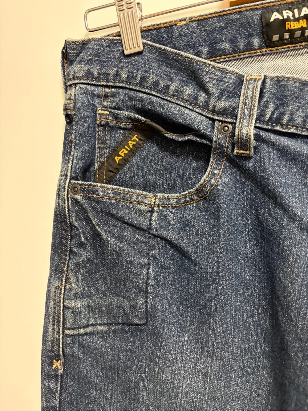 Ariat Men's Rebar M4 DuraStretch Relaxed Boot Cut Jeans Size 34x34